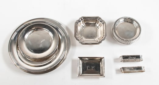 Lot of Sterling Silver Nut Dishes, Coasters, Etc.