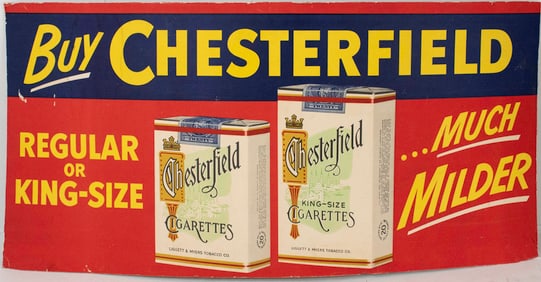 Large Chesterfield Cigarettes Advertising Sign