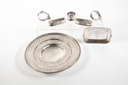 Lot of Sterling Silver Trays & Napkin Rings
