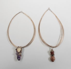 Two Sajen Sterling Goddess Pendant Necklaces