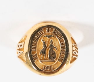 Gold Plated Sterling Univ. of South Carolina Ring