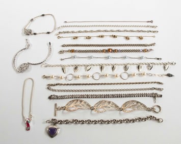 17 Sterling Silver Bracelets