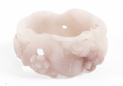Carved Lavender Jade Bangle Bracelet