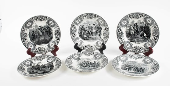 6 Belgium Boch Freres Napoleon Bonaparte Plates