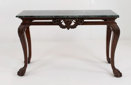Georgian Style Carved Mahogany Console Table