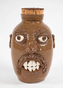 NC Folk Pottery, North Cole Pottery Face Jug
