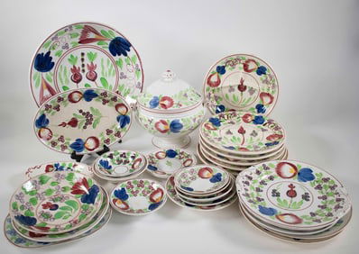 English & Continental Stick Spatter Ceramic Items