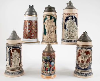Lithophane Naughty Nude & Other German Steins