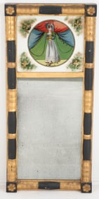 American Empire Reverse Painted Mirror