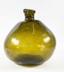 Large Dark Green Bulbous Bottle