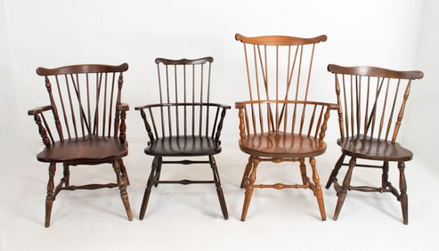 Four 20th Century Windsor Style Chairs