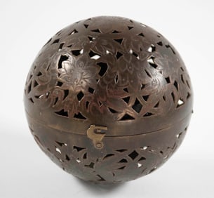 Pierced Brass Gimbaled Lamp