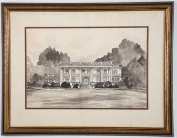 Watercolor of Wright Mansion, Newberry, SC