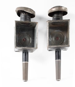 Pair of Similar Tin Carriage Lanterns