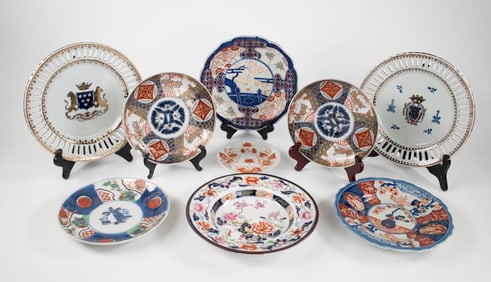 Chinese Decorator Plates & English Imari Soup