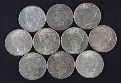 10 Silver Peace Dollars