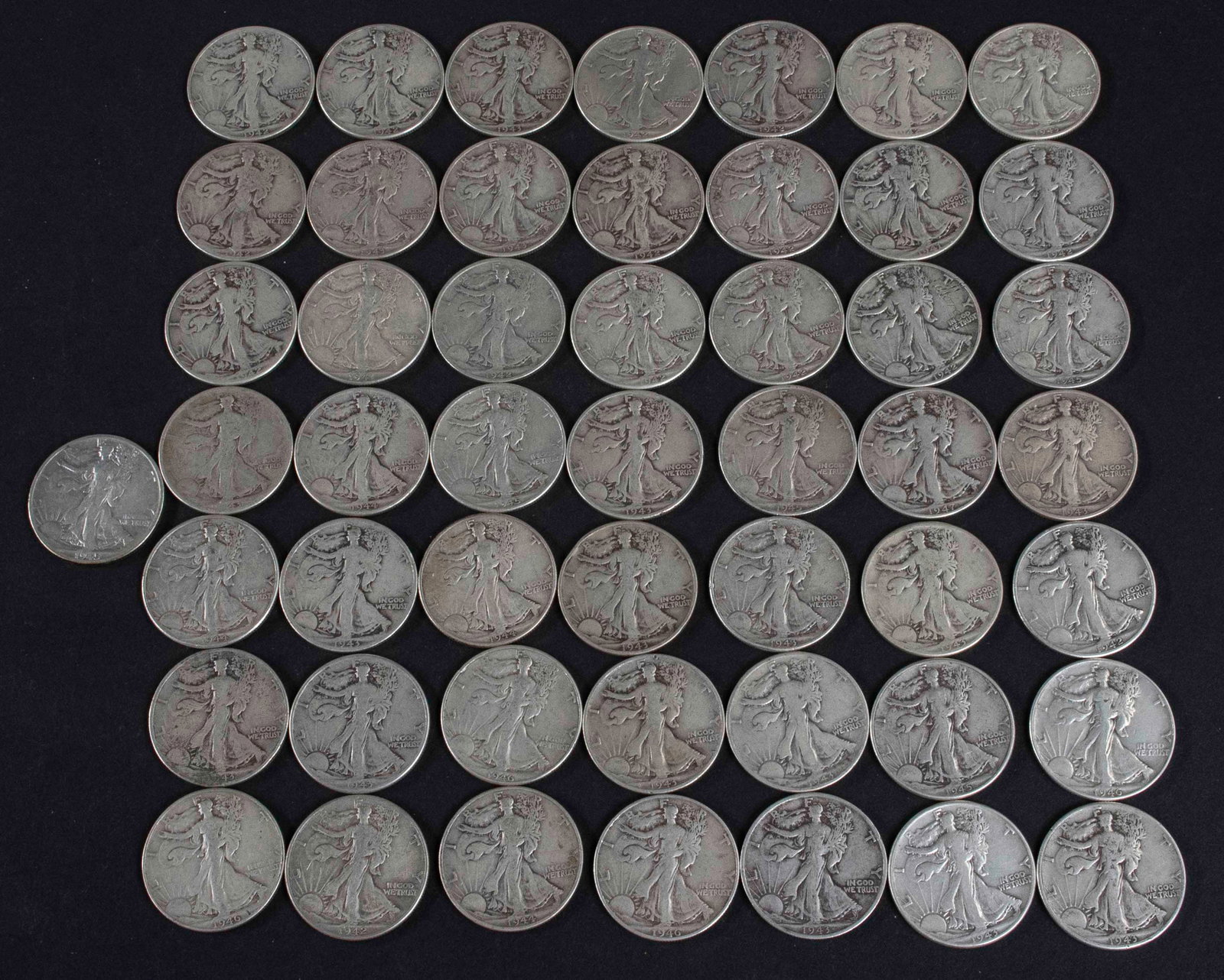50 Walking Liberty Half Dollars (1 of 4)
