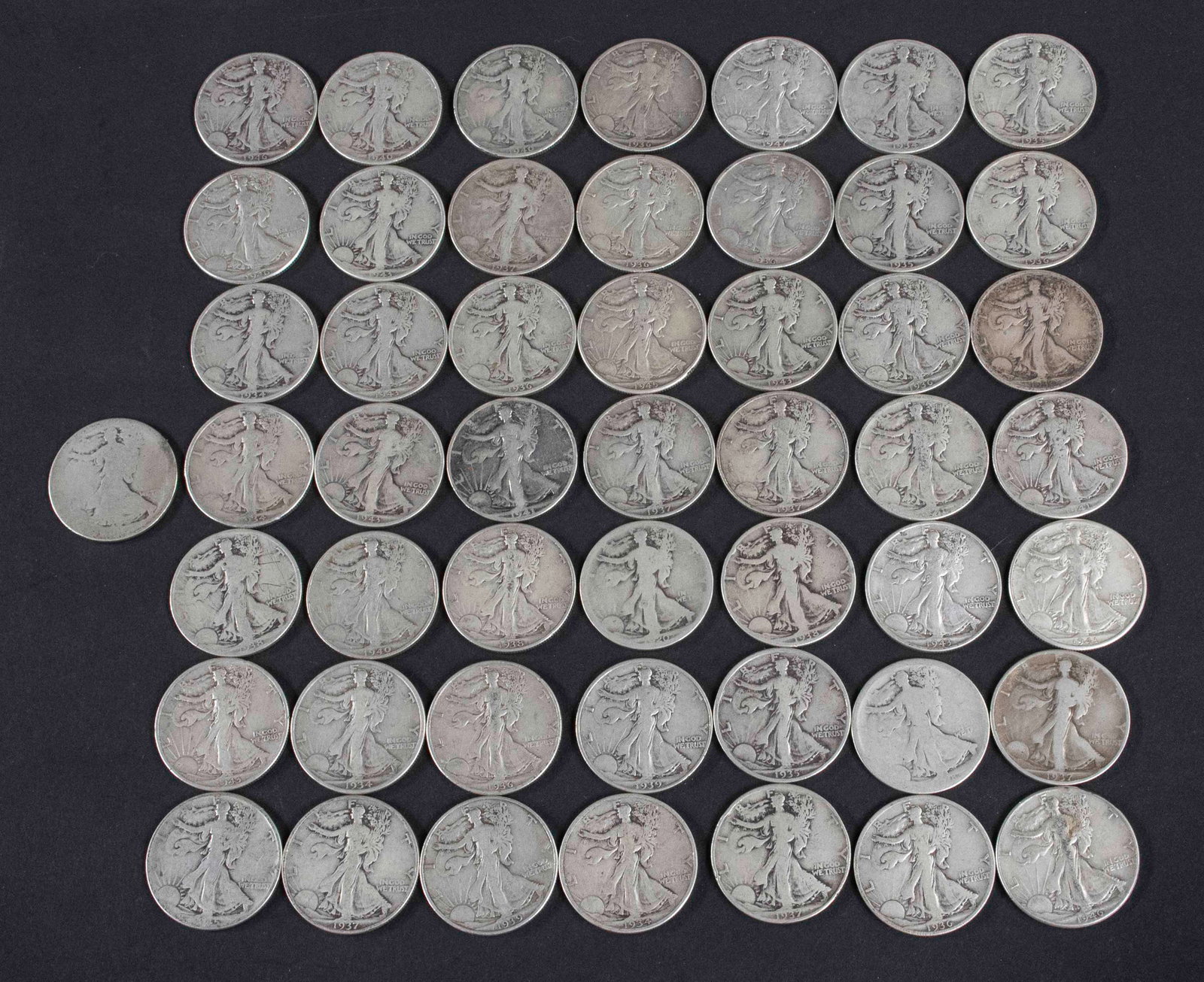 50 Walking Liberty Half Dollars (1 of 4)