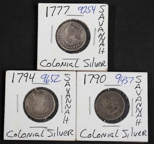 3 Spanish Colonial Milled Silver Coins