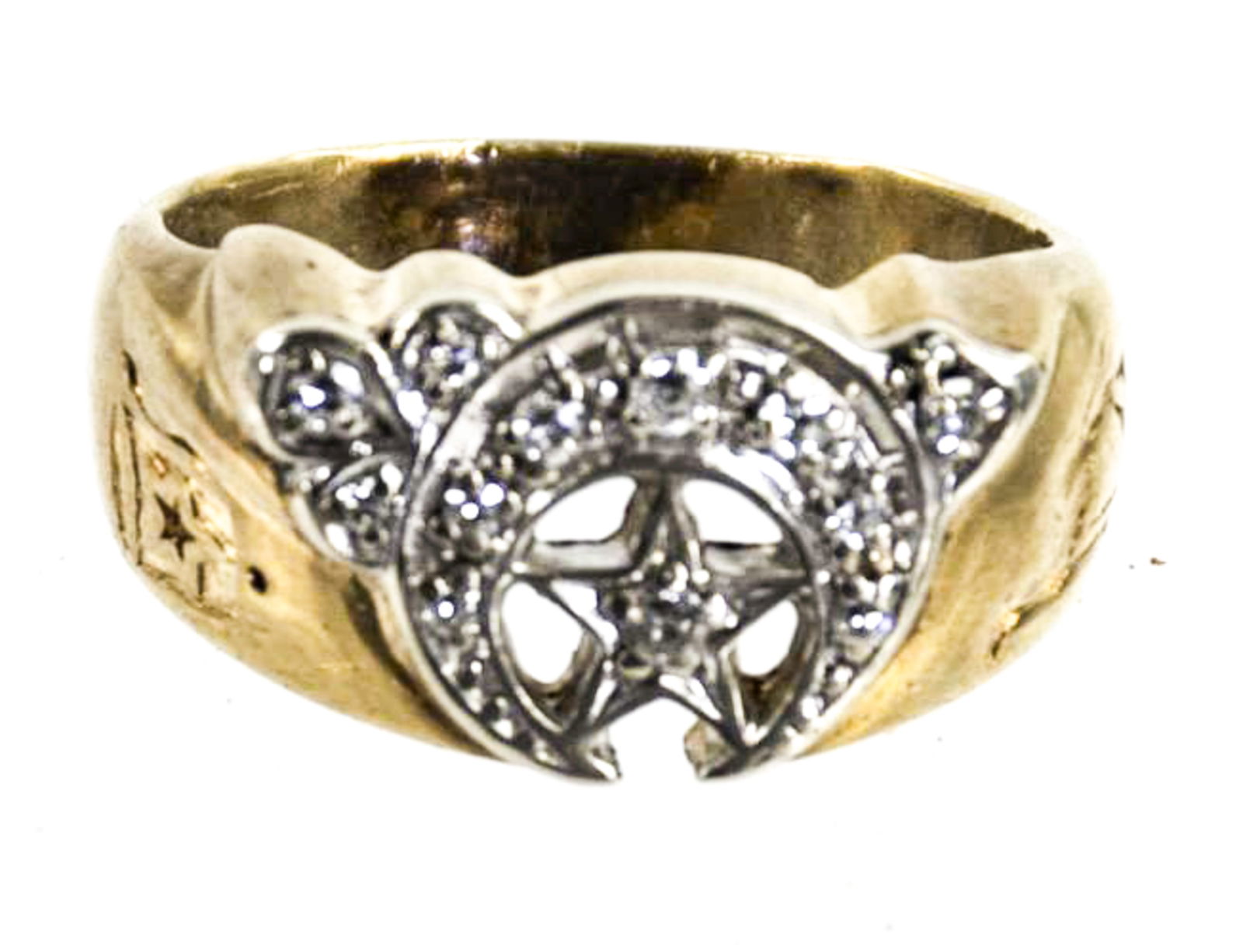 10kt Yellow Gold & Diamond Shriner's Ring (1 of 4)