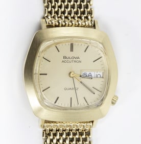 18kt Gold Men's Bulova Accutron Watch & Band