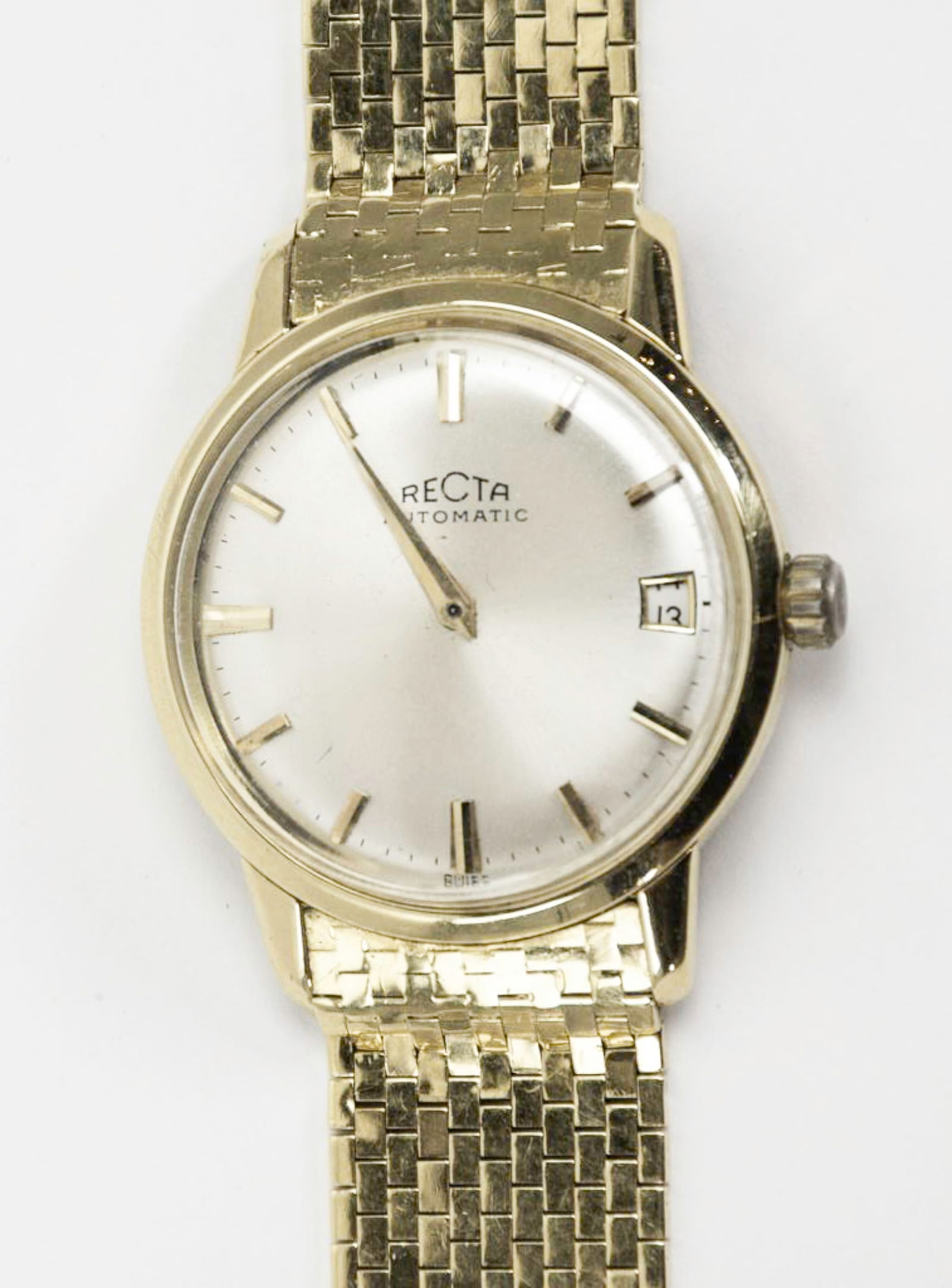 18kt Gold Men's Recta Watch & Band (1 of 6)