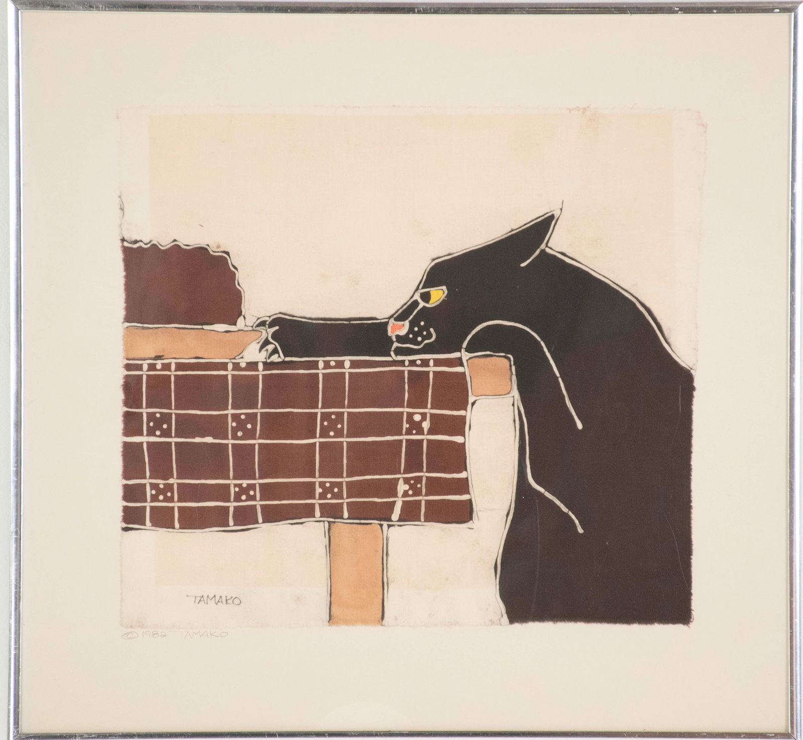 Jane Tamako (Texas, 20th C.) Cat Batik (1 of 4)