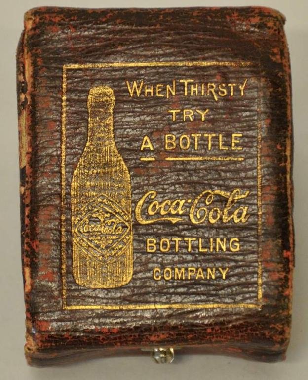 Circa 1907 Coca-Cola Change Purse: Red leather with gilt stamping, double-snap closure; 2 3/8" x 2 7/8"; some wear to leather and gilt--From the estate of Thomas A. Gandy, Society Hill, SC