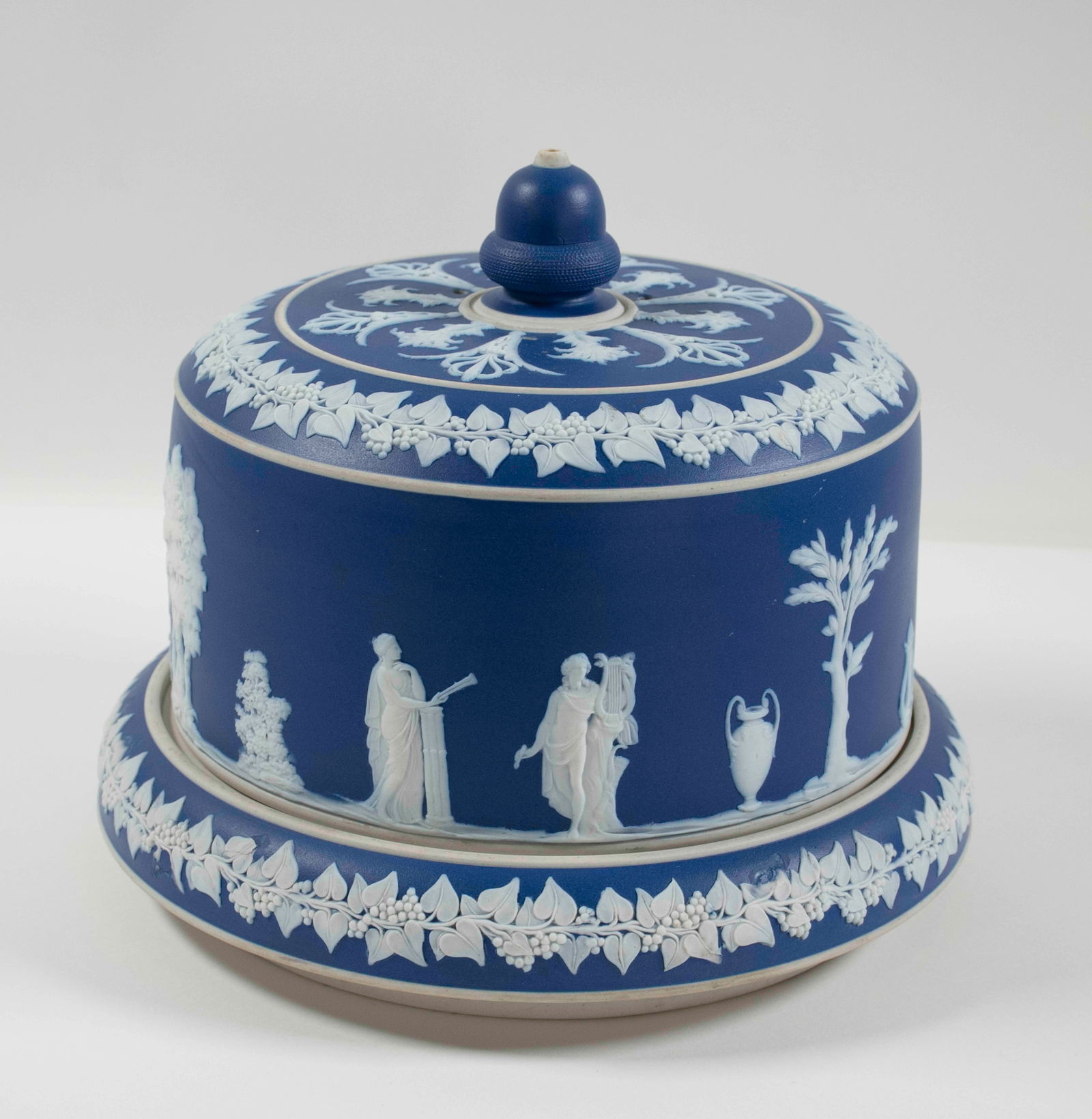 Lear Jasperware Cheese Dome and Stand - 2