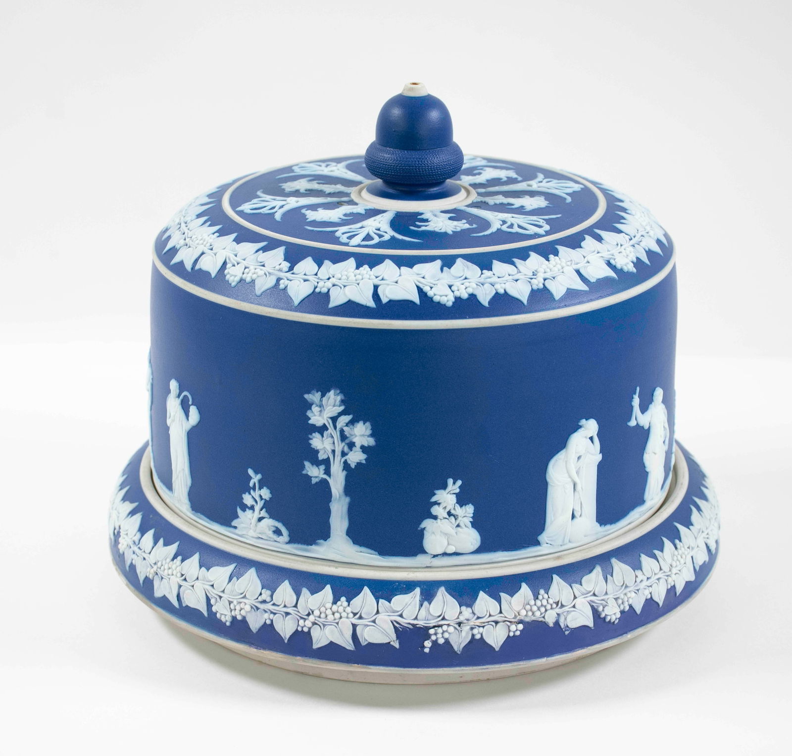 Lear Jasperware Cheese Dome and Stand - 3