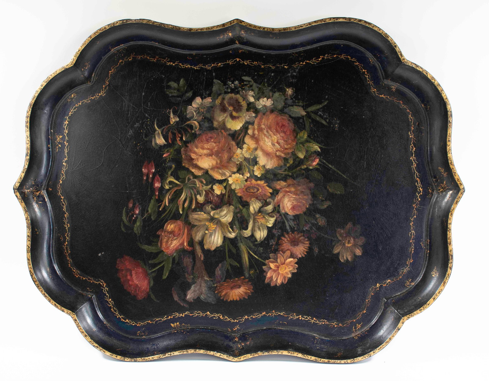 19th C. Large Papier Mache Tray (1 of 7)