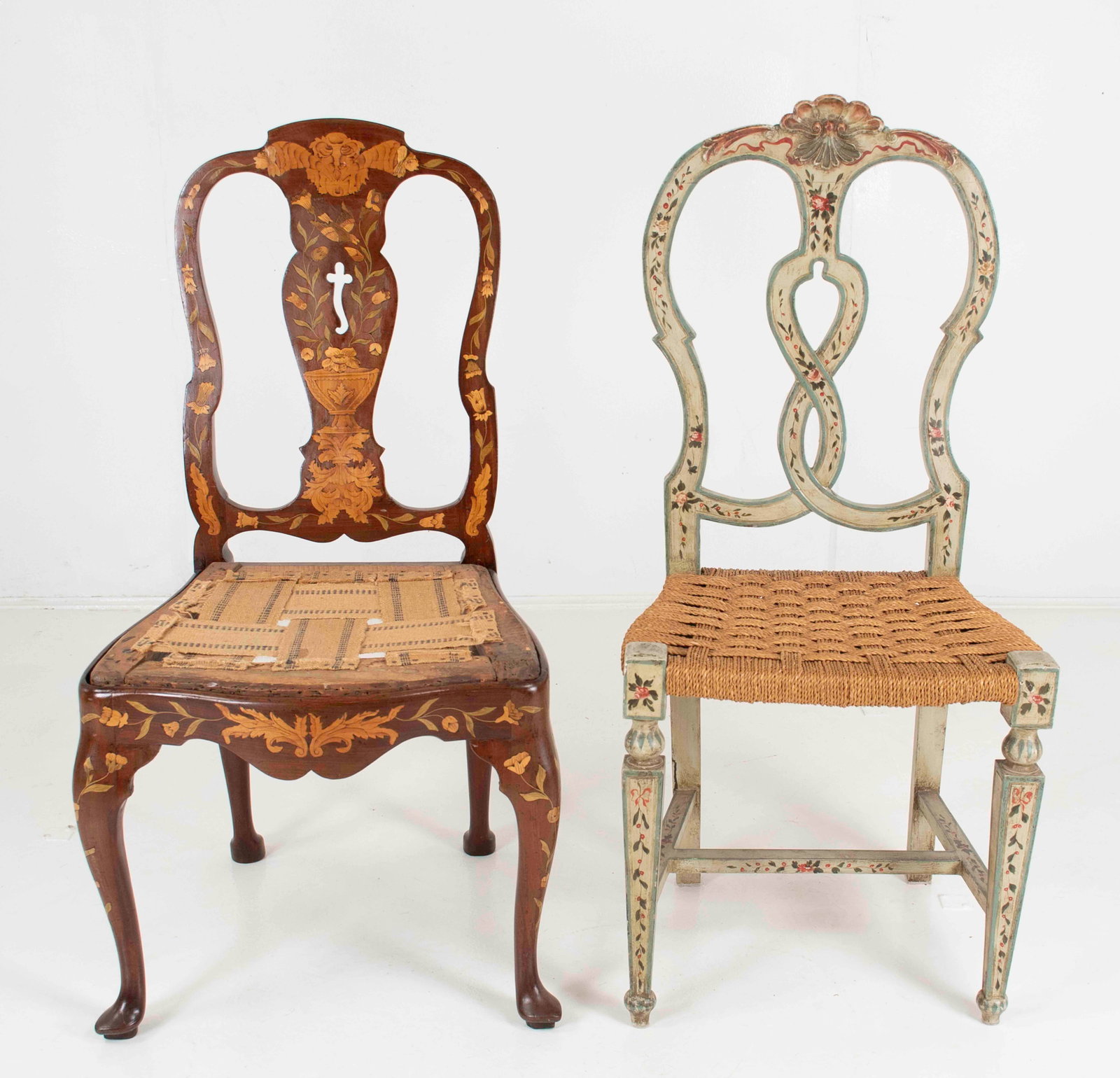 2 Side Chairs--Marquetry Inlaid and Painted (1 of 17)