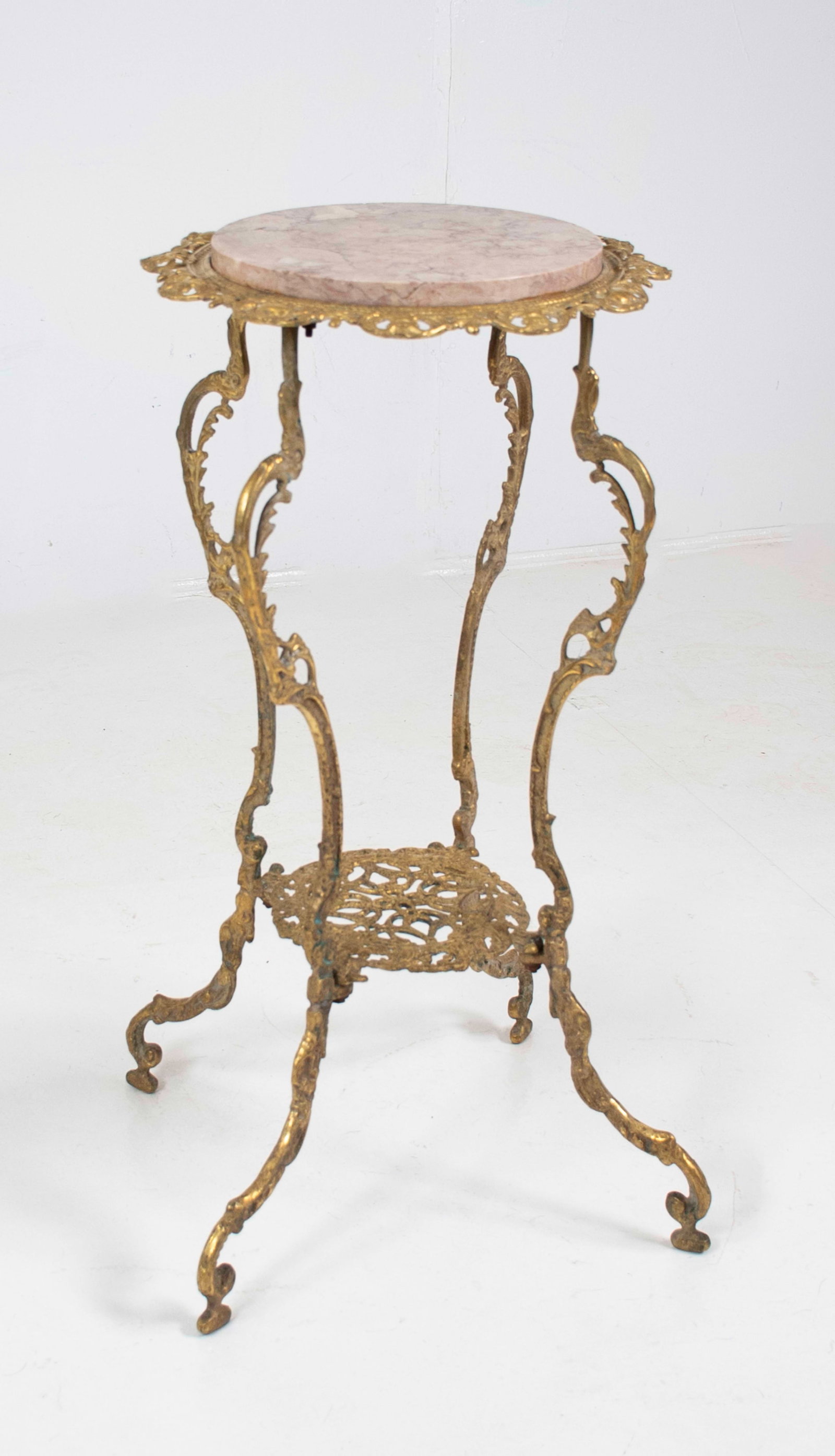 Ornate Brass & Marble Fern Stand (1 of 8)