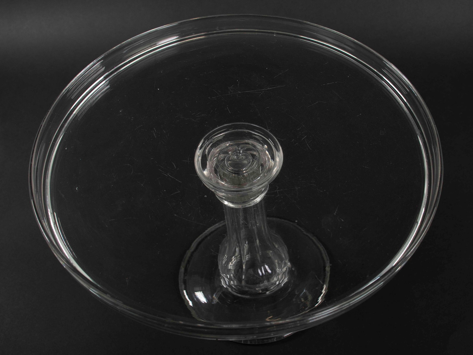 Large Blown & Pattern-Molded Cake Stand - 6