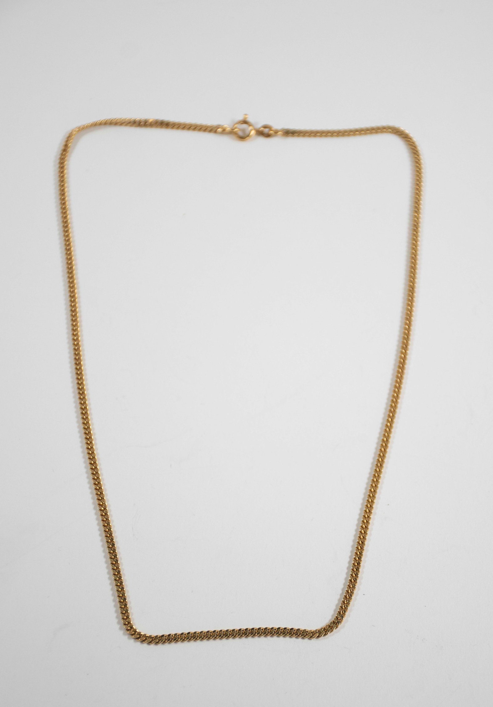 Giovanni Balestra 18K Gold Cuban Link Chain: Marked "750", "D" pierced with an arrow, "GB" and "13VI"; 20"L, 1/8"W---total weight 13.66 grams