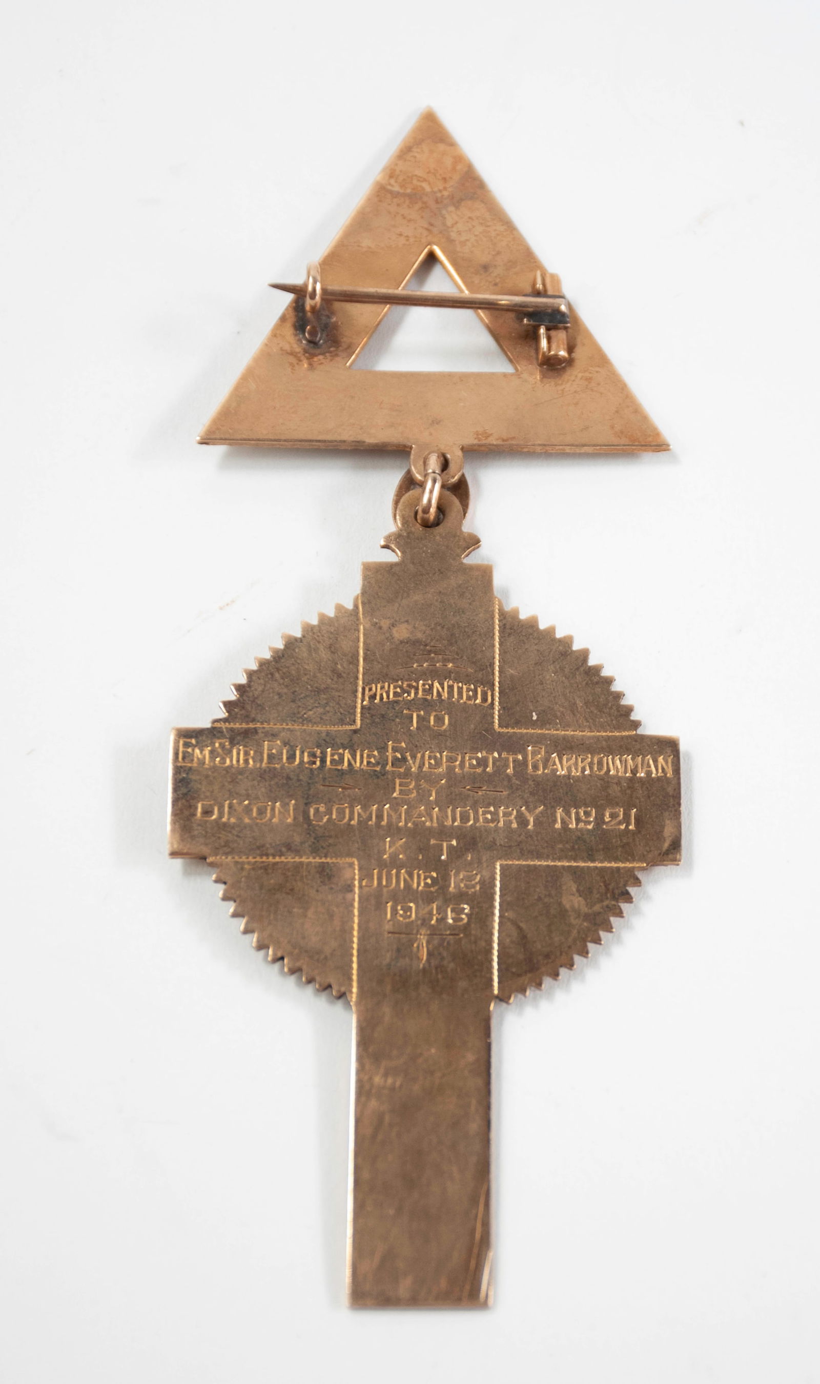 10K Masonic Commandery Medal - 5