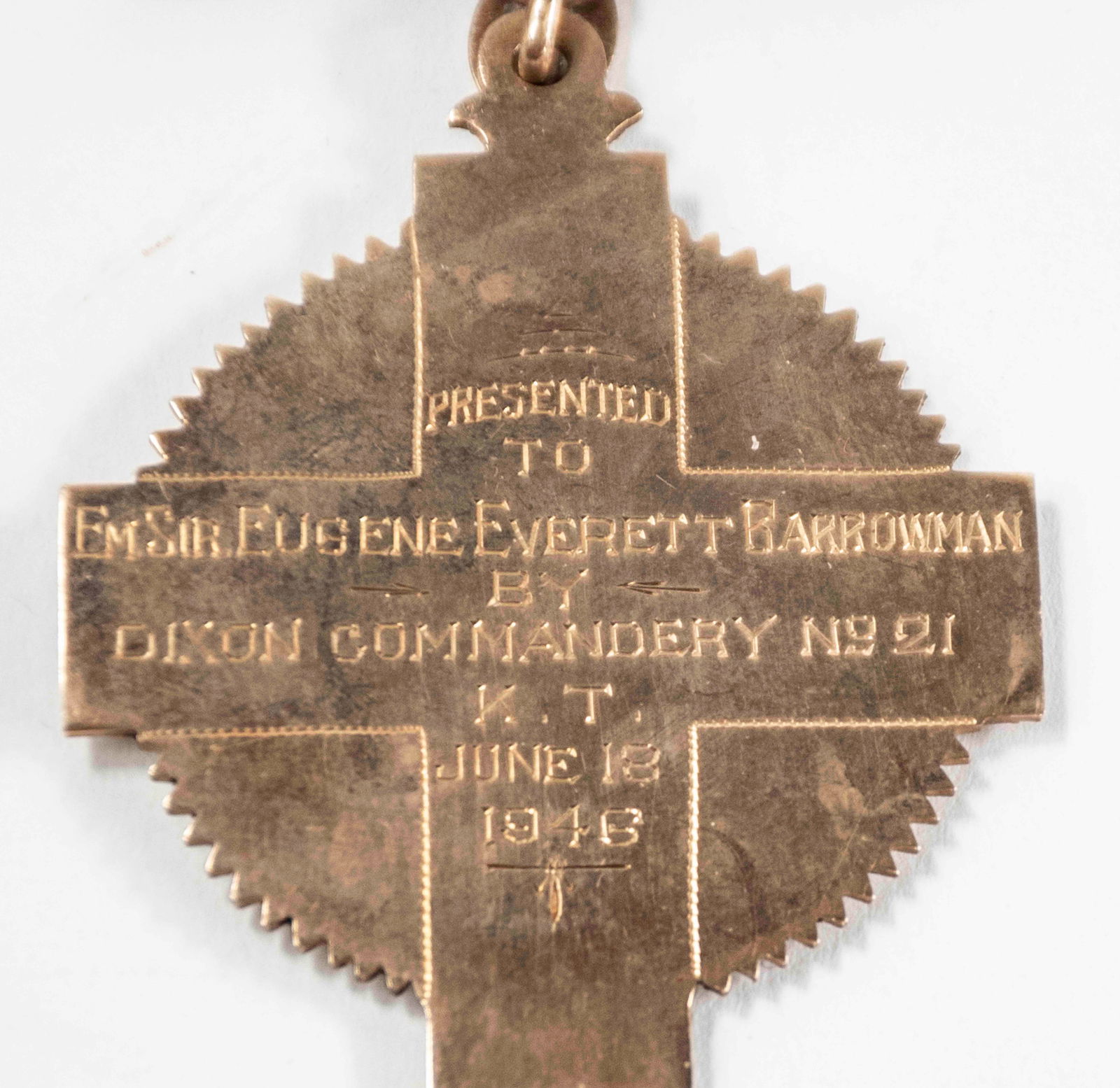 10K Masonic Commandery Medal - 6