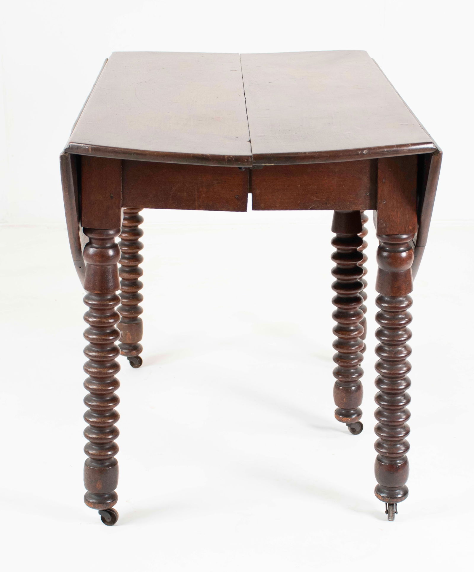 19th C. Walnut Dropleaf Oval Dining Table - 3