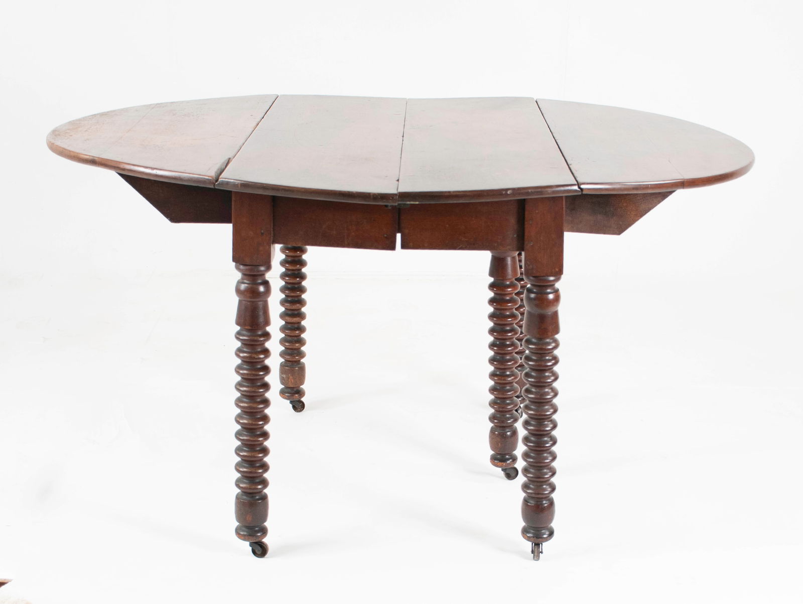 19th C. Walnut Dropleaf Oval Dining Table - 4