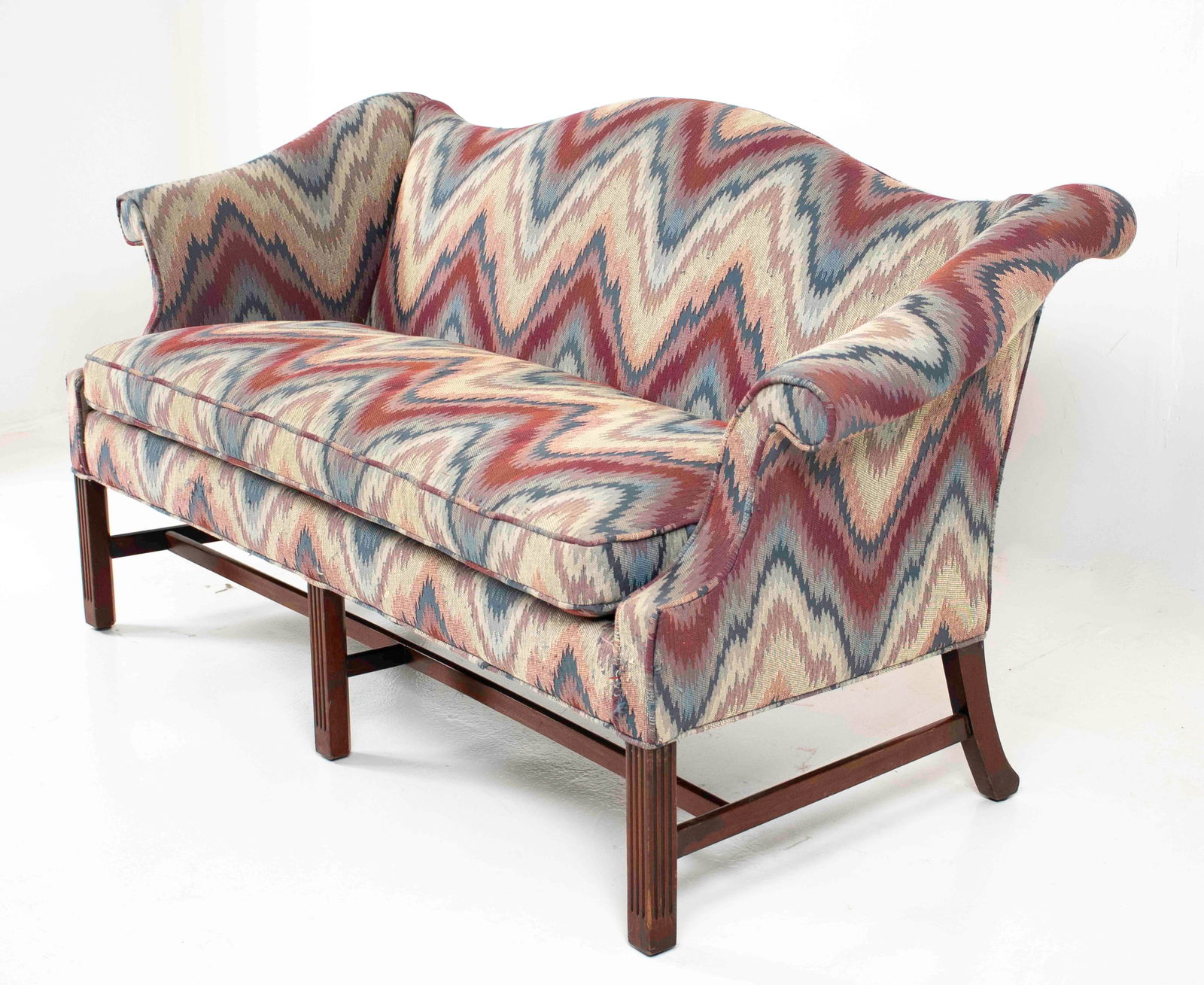 Chippendale Style Camel Back Sofa - 4