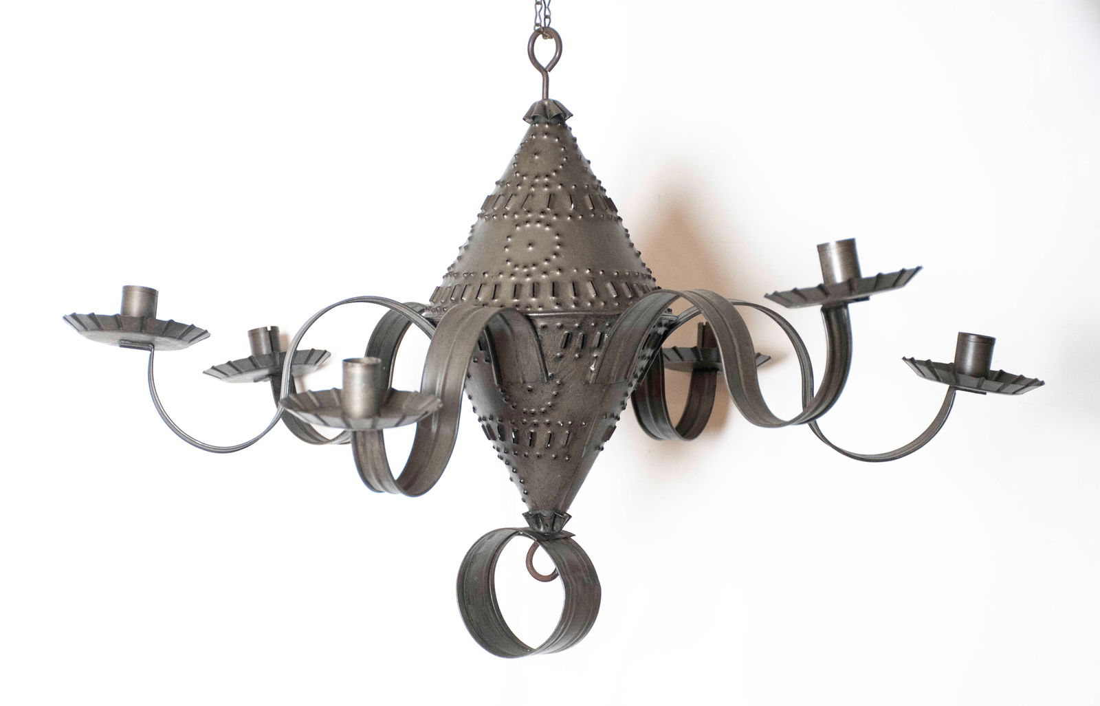 6-Arm Punched Tin Candle Chandelier (1 of 5)