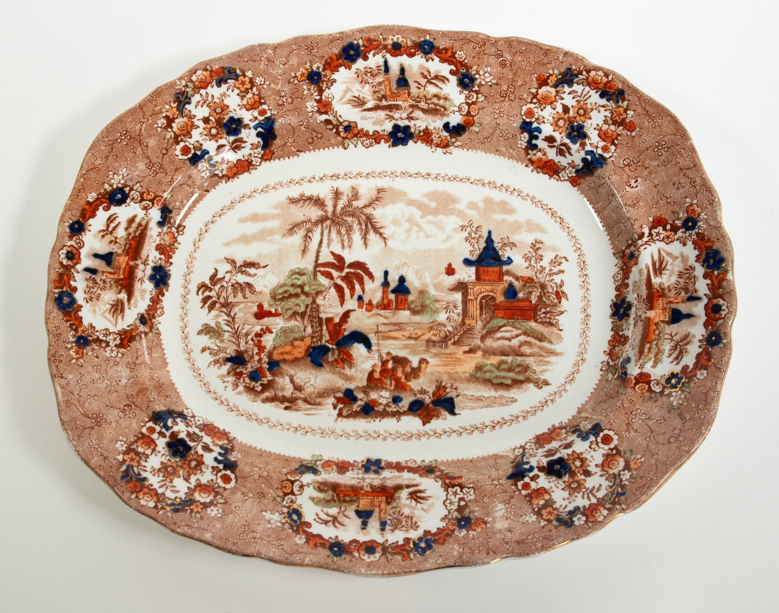 Multi-Color English Transferware Platter (1 of 5)