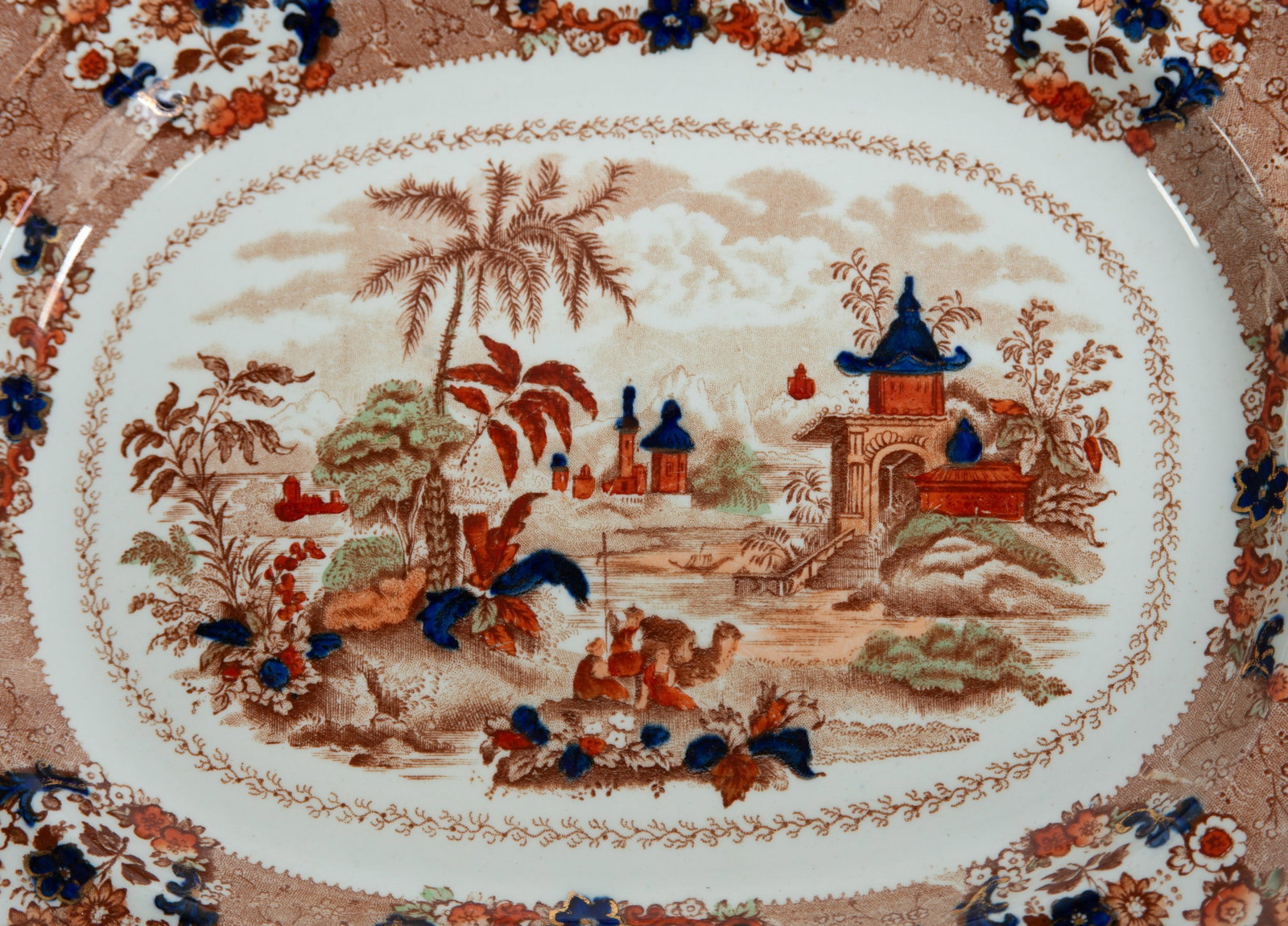 Multi-Color English Transferware Platter - 2
