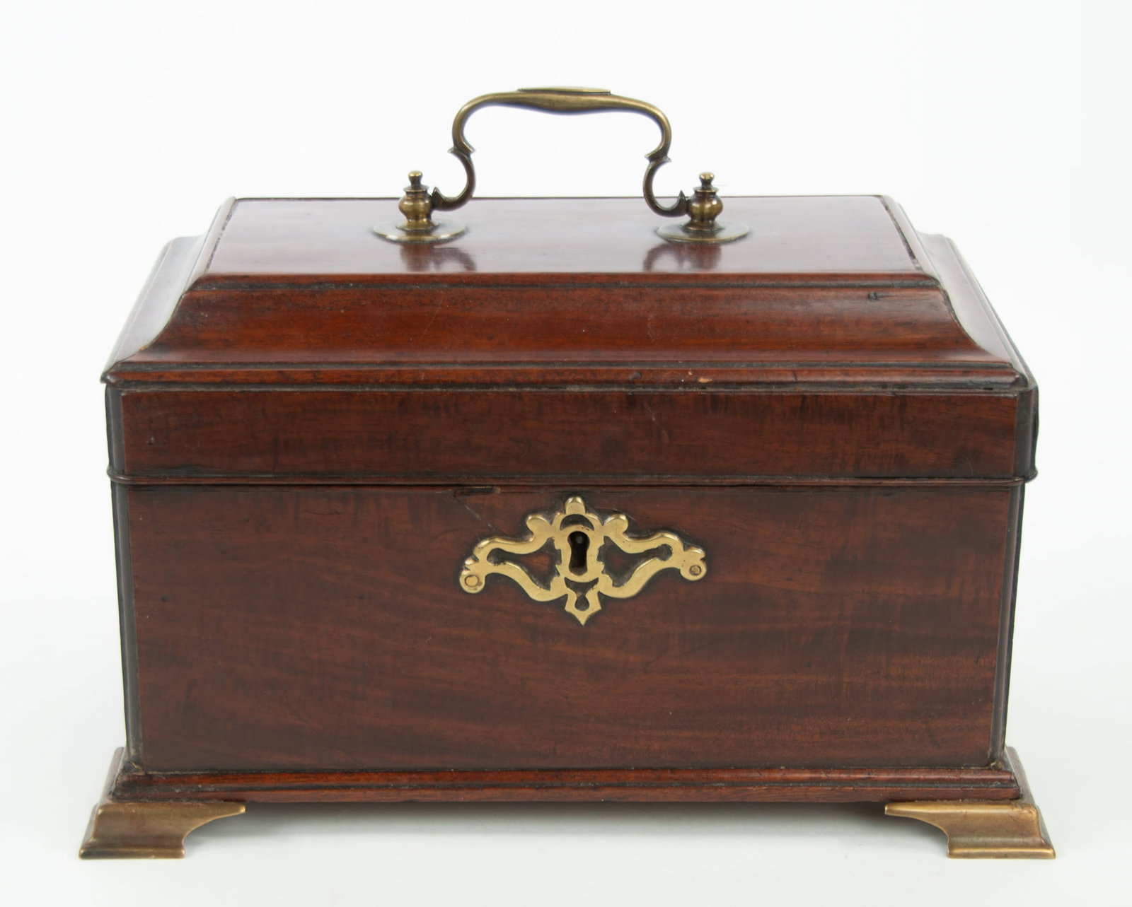 18th C. George III Mahogany Tea Caddy (1 of 11)