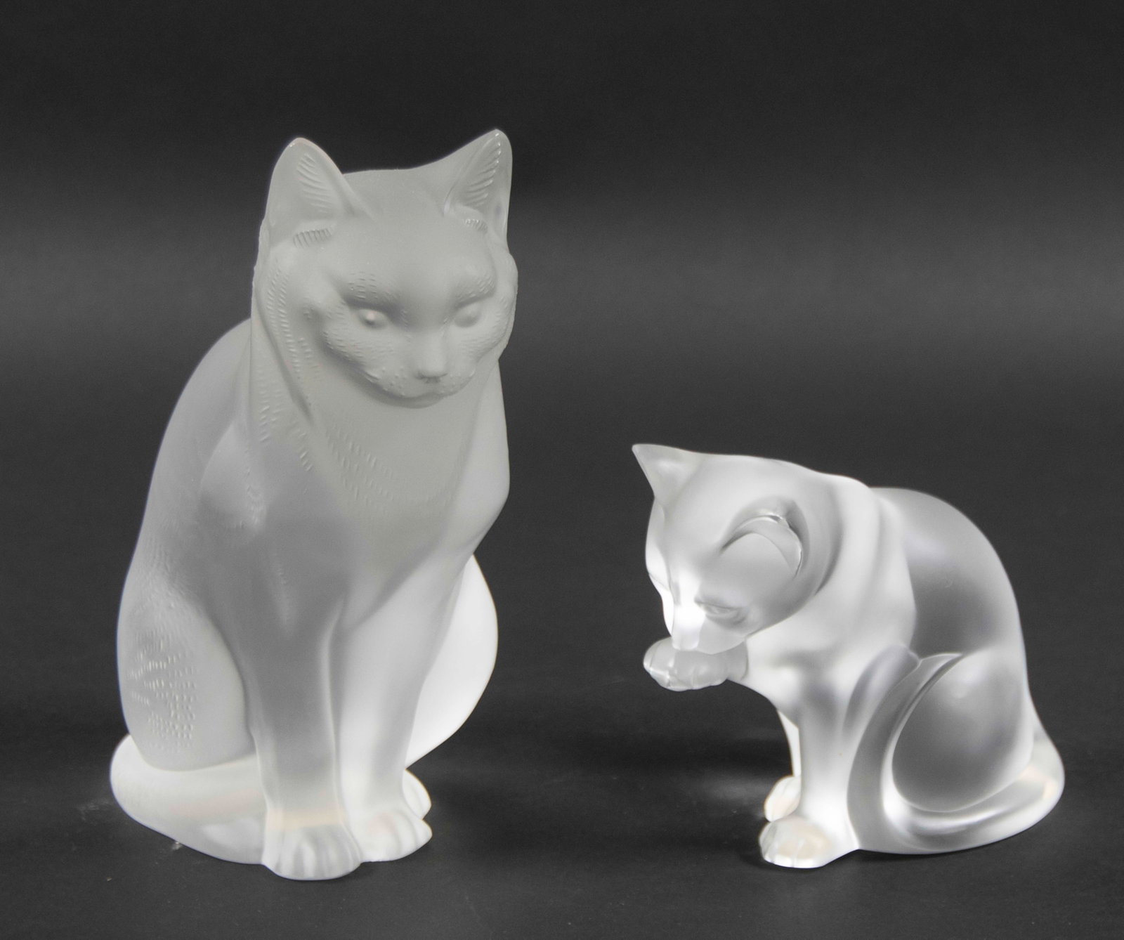 Two French Lalique Crystal Cat Figures (1 of 14)