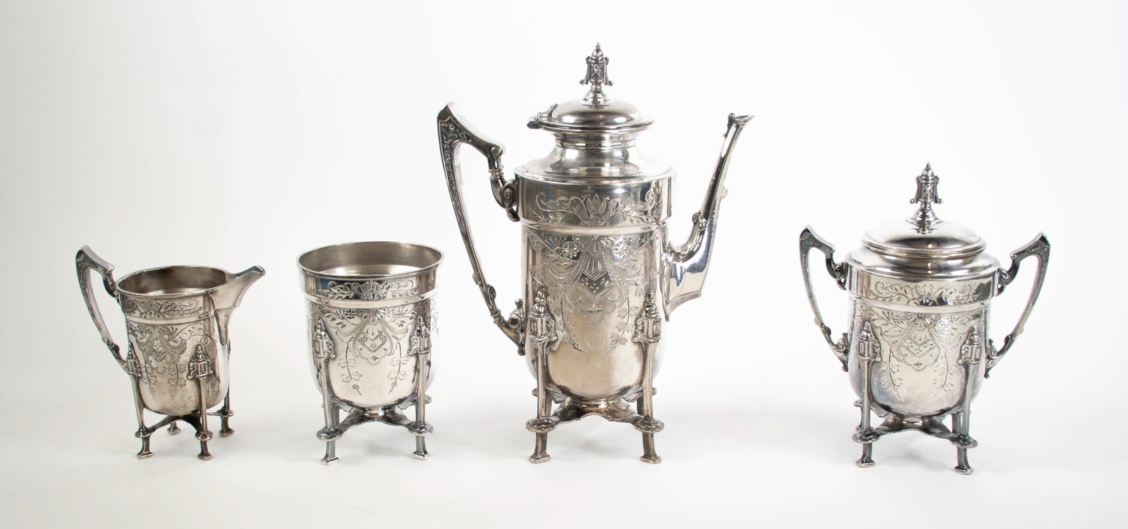 Aesthetic Movement Silver Plate Tea Service (1 of 8)