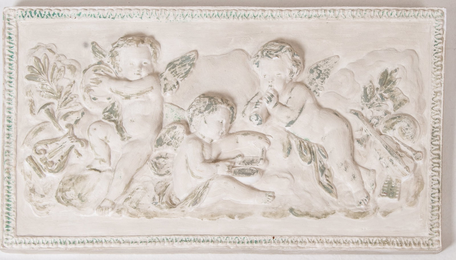 2 Neoclassical Style Cast Plaster Relief Plaques - 2