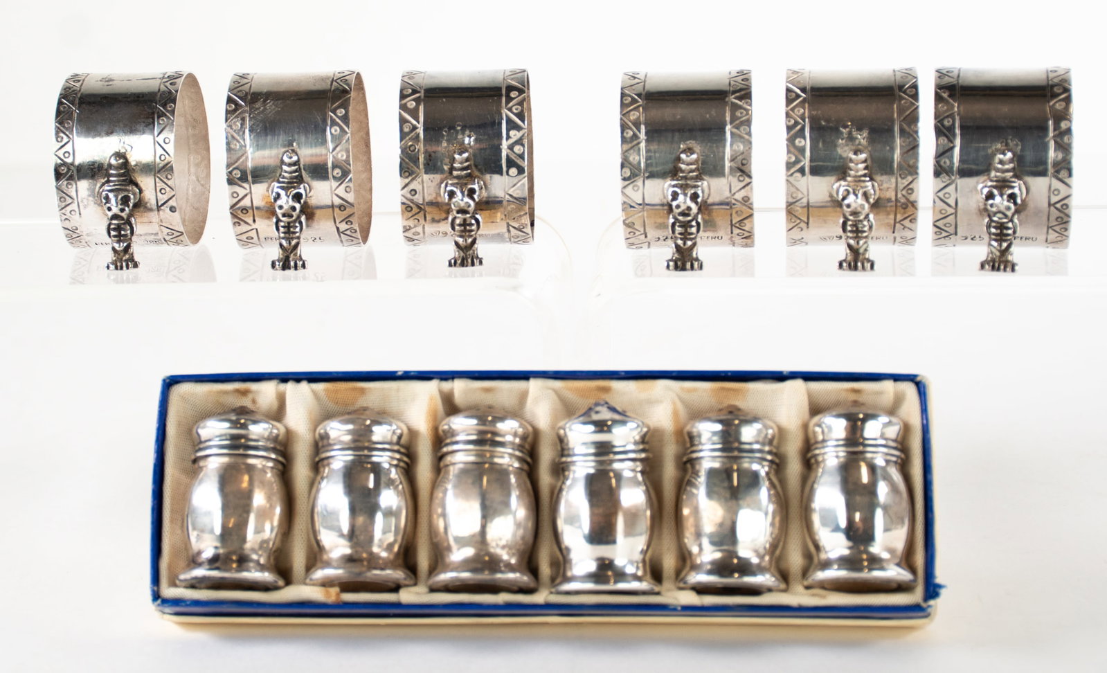 6 Sterling Silver Napkin Rings, Salt & Pepper (1 of 7)