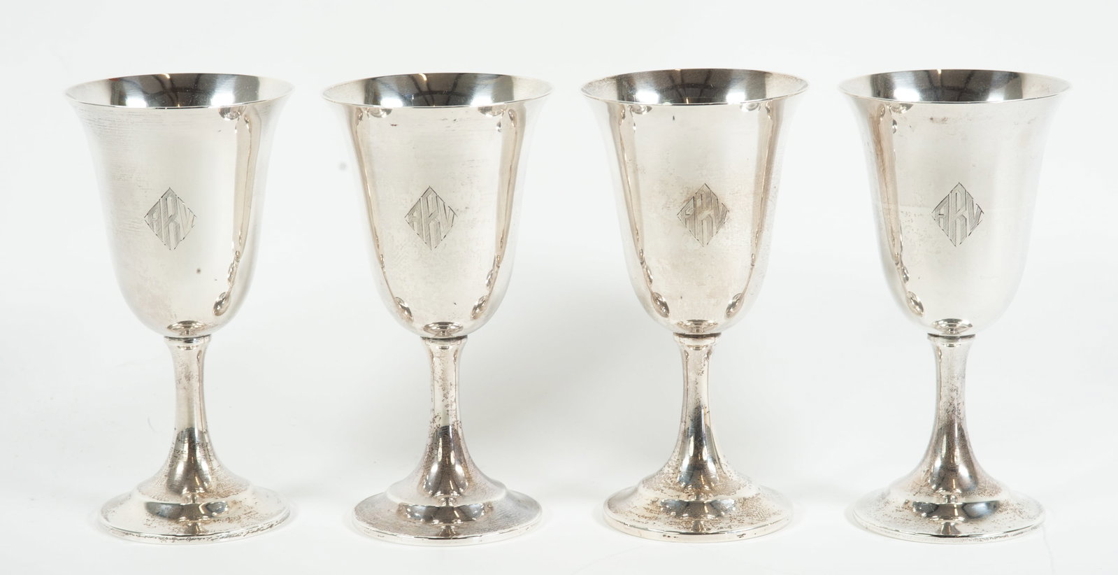 Set of 4 International Sterling Goblets (1 of 3)