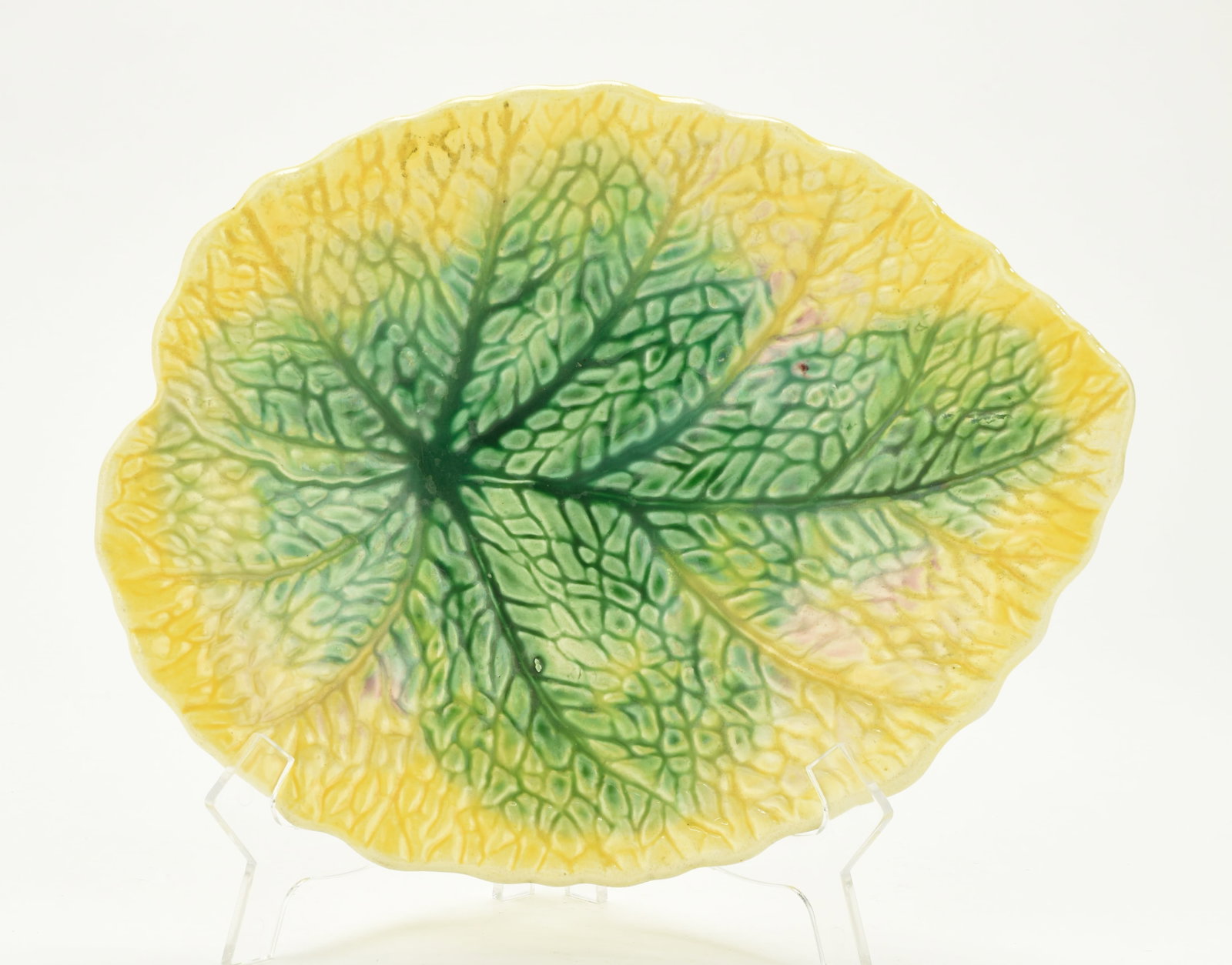 Three Majolica Leaf Form Bread Trays - 2